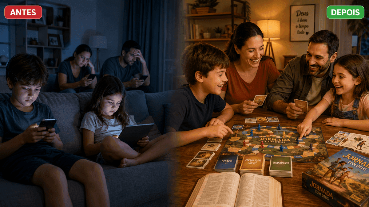 Rotina em família antes de usar os jogos bíblicos